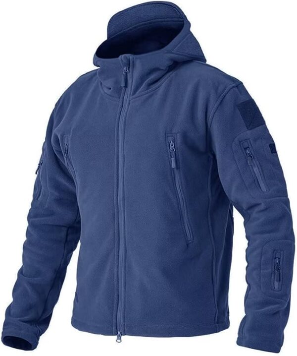 Mavi Kapşonlu Polar Mont OKPMM03