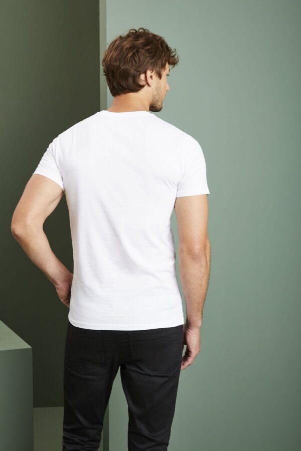 Penye Kısa Kol T-Shirt Beyaz MKCPKPB01 - Görsel 2