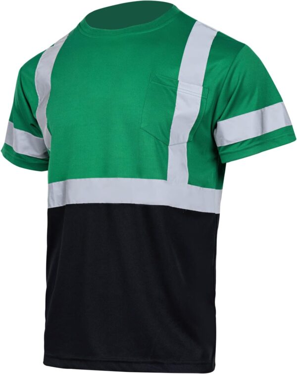 Reflektörlü Bisiklet Yaka Çift Renk T-Shirt IKTBYL02 - Görsel 2