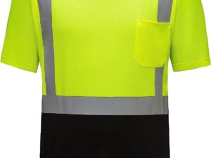Reflektörlü Bisiklet Yaka Çift Renk T-Shirt IKTBSL01