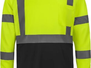 Reflektörlü Bisiklet Yaka Çift Renk Uzun T-Shirt IKTBSL02