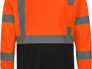 Reflektörlü Bisiklet Yaka Çift Renk Uzun T-Shirt IKTBTL01