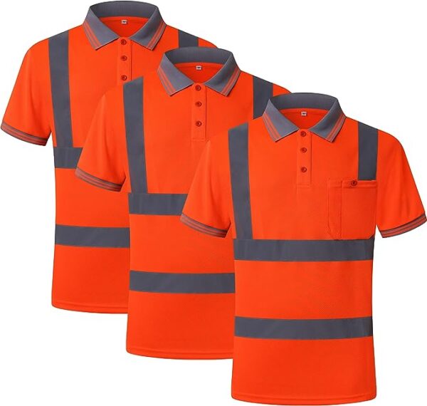 Reflektörlü Polo Yaka Turuncu T-Shirt ISTPT02